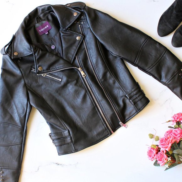 Vigoss Jackets & Blazers - Faux Leather Studded Moto Jacket